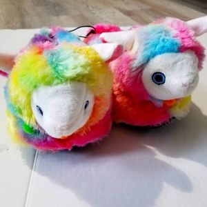 Lamb slippers rainbow color size 2/3